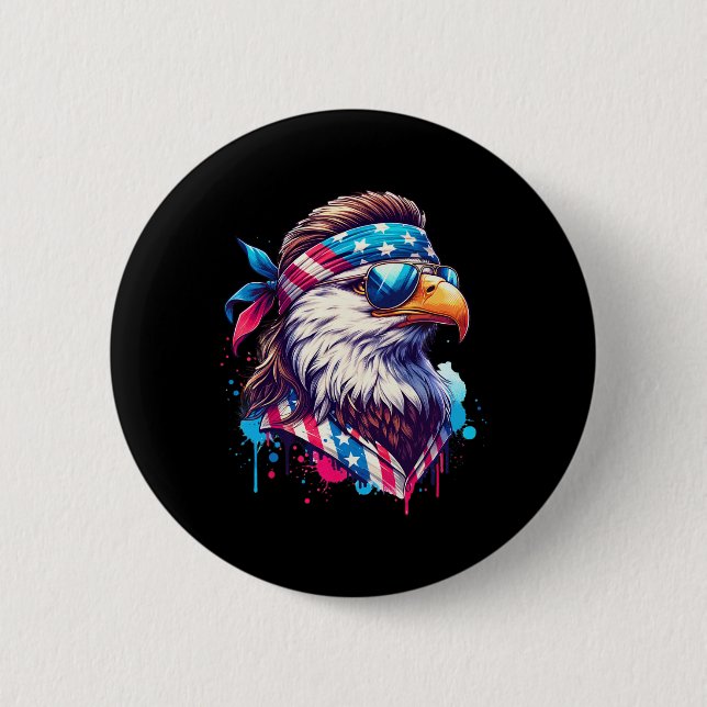 4 juli Patriotic Funny Eagle 4 juli USA Mur Knapp (Framsida)