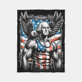 4 juli Patriotic Funny George Washington juli Fleecefilt