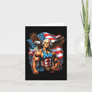 4 juli Patriotic Funny George Washington juli Kort