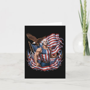 4 juli Patriotic Funny George Washington juli Kort