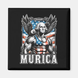 4 juli Patriotic Funny George Washington juli Magnet