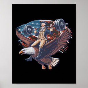 4 juli Patriotic Funny George Washington juli Poster