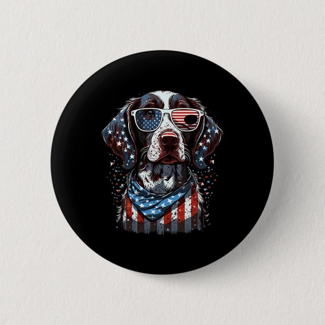 4 juli Patriotic German Shorthar Pointer D Knapp (Framsida)