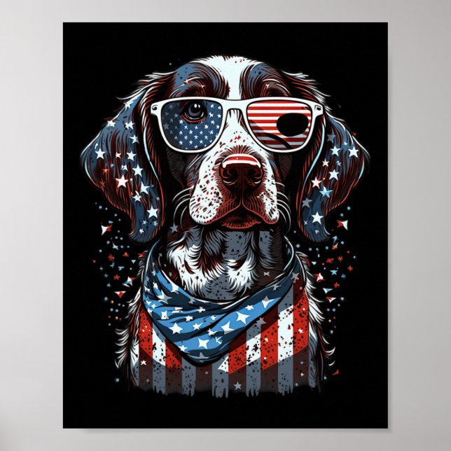 4 juli Patriotic German Shorthar Pointer D Poster (Framsidan)
