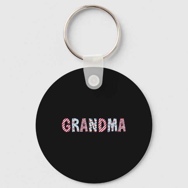 4 juli Patriotic Grandma Independence day Ame Nyckelring (Framsida)