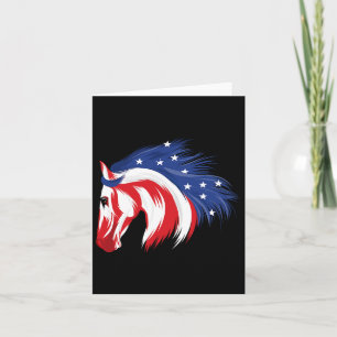 4 juli Patriotic Horse American Flagga Horsebac Kort