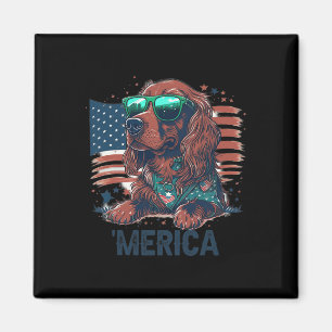 4 juli Patriotic Irish Setter Hund Merica Magnet