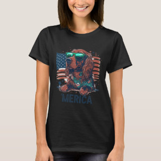 4 juli Patriotic Irish Setter Hund Merica T Shirt