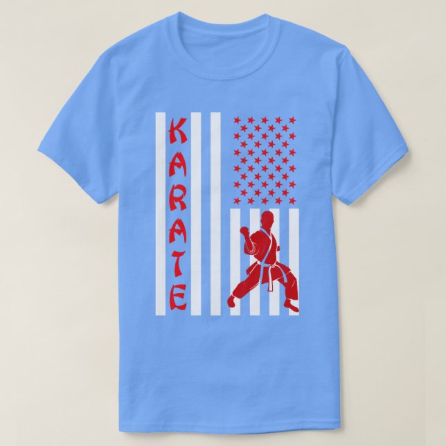 4 juli Patriotic Karate Fighter Karate T Shirt (Design framsida)