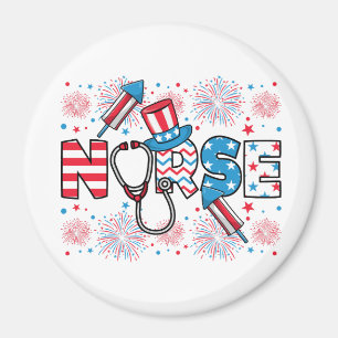 4 juli: Patriotic Nurse Circle Magnet