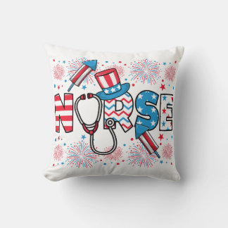 4 juli Patriotic Nurse Kudde