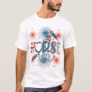 4 juli Patriotic Nurse Manar T Shirt