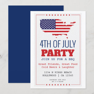 4 juli Patriotic Party Inbjudningar
