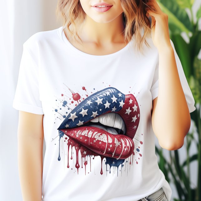 4 juli Patriotic Patriotic Chic Woman T-Shirt (Skapare uppladdad)