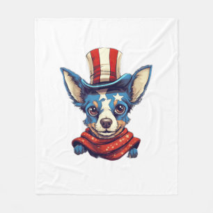 4 juli Patriotic Råtta Terrier Hund Fleecefilt