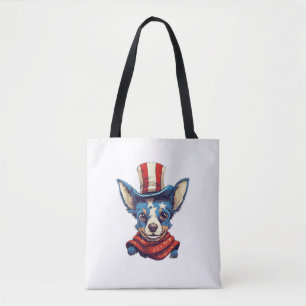 4 juli Patriotic Råtta Terrier Hund Tygkasse