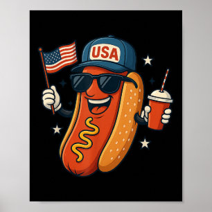 4 juli: Patriotic Red White och Feral Cu Poster