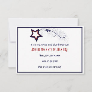 4 juli Patriotic Star Light Inbjudningar