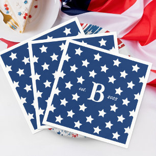 4 juli Patriotic Stars och stripes Pappersservett