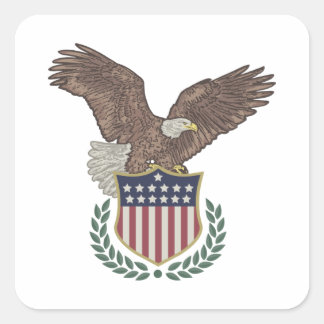 4 juli Patriotic Sticker Fyrkantigt Klistermärke