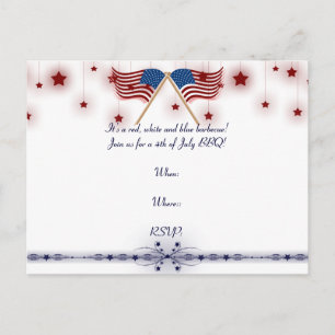 4 juli Patriotic US Flaggor och Stars Vykort