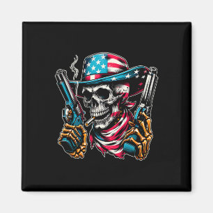 4 juli Patriotic Usa Skeleton Skull US Americ Magnet