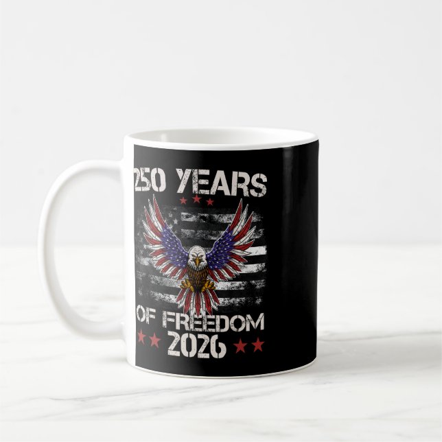4 juli patriotisk 250-årsjubileum 250 år kaffemugg (Vänster)