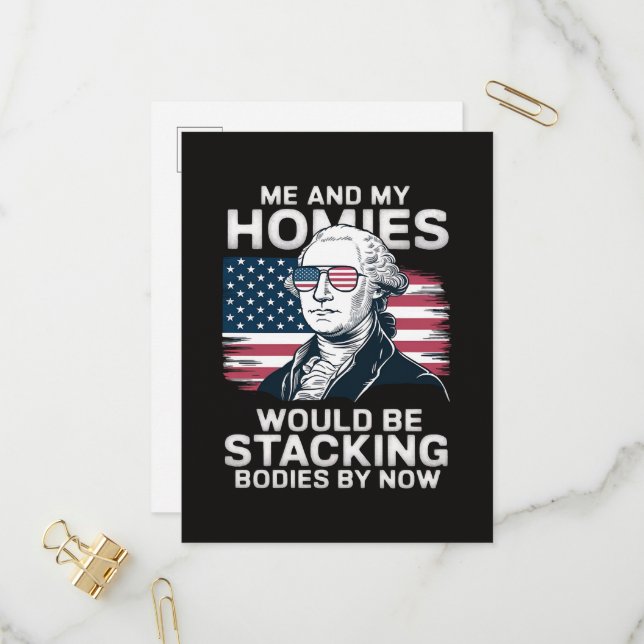 4 juli patriotisk amerikan inbjudan vykort (Fram/Back In Situ)
