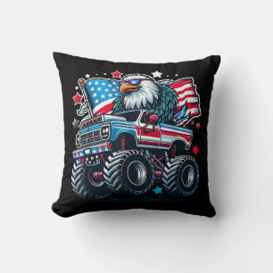 4 juli Patriotisk Amerikansk Flagga Örn USA Röd Kudde