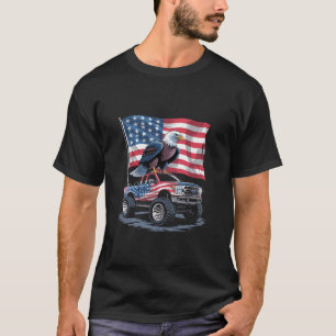 4 juli Patriotisk Amerikansk Flagga Örn USA T Shirt