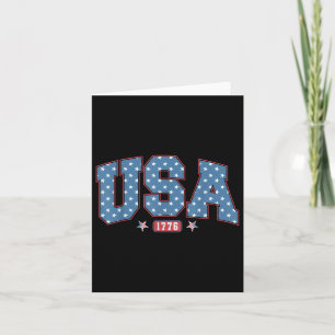 4 juli patriotisk amerikansk flagga Usa Est 1776 Kort
