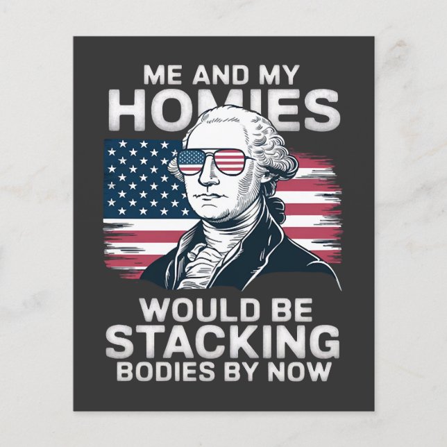 4 juli patriotisk amerikansk flygblad (Framsidan)
