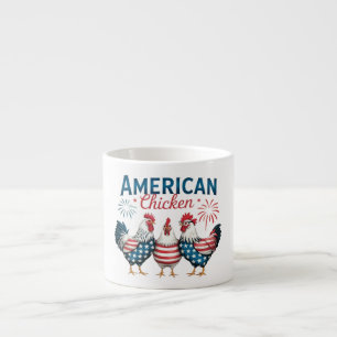4 juli Patriotisk Amerikansk Kyckling-62987 Espressomugg