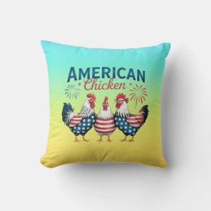 4 juli Patriotisk Amerikansk Kyckling-62987 Kudde