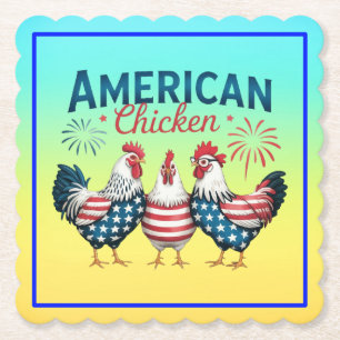 4 juli Patriotisk Amerikansk Kyckling-62987 Underlägg Papper