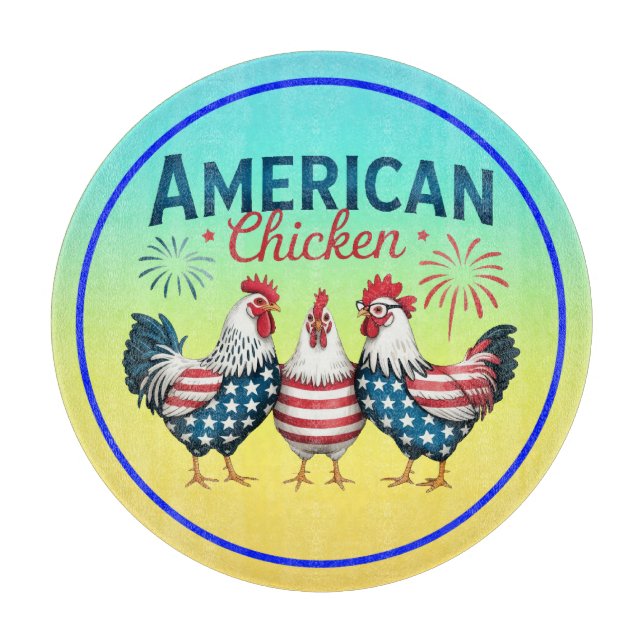 4 juli Patriotisk Amerikansk Kyckling Design (Framsidan)