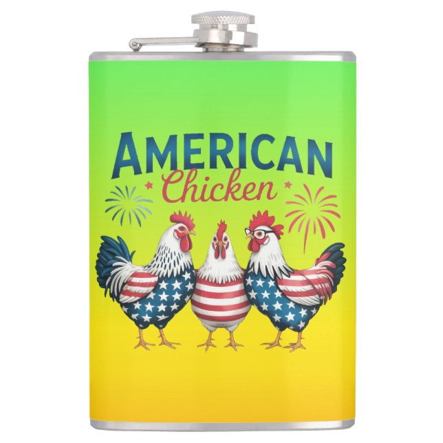 4 juli Patriotisk Amerikansk Kyckling Design Fickplunta (Framsidan)