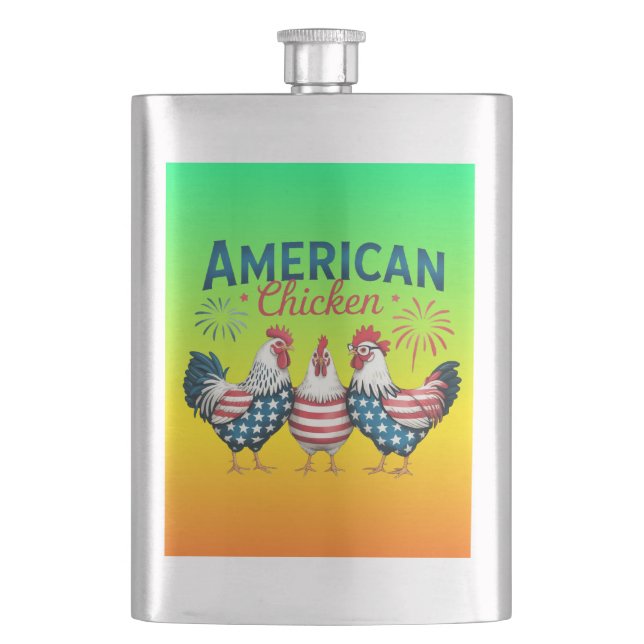 4 juli Patriotisk Amerikansk Kyckling Design Fickplunta (Framsidan)