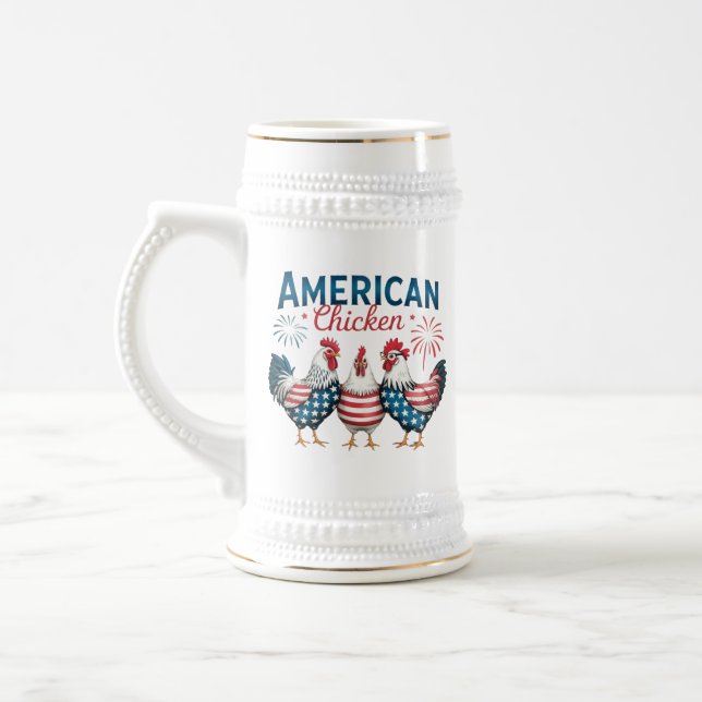 4 juli Patriotisk Amerikansk Kyckling Design Sejdel (Vänster)