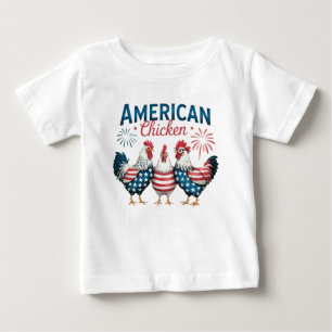 4 juli Patriotisk Amerikansk Kyckling Design T Shirt