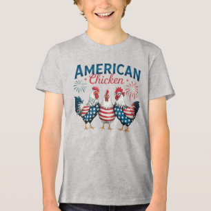 4 juli Patriotisk Amerikansk Kyckling Design T Shirt