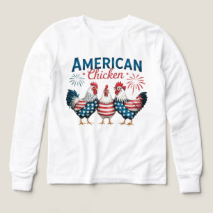 4 juli Patriotisk Amerikansk Kyckling Design T Shirt