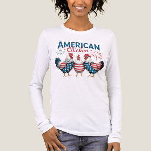 4 juli Patriotisk Amerikansk Kyckling Design T Shirt