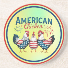 4 juli Patriotisk Amerikansk Kyckling Design Underlägg