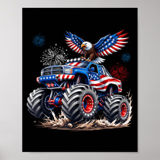 4 juli patriotisk amerikansk USA röd vit blå Poster