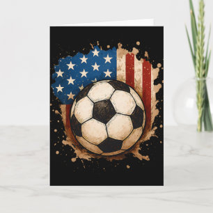 4 juli patriotisk fotboll Usa amerikansk flagga po Kort