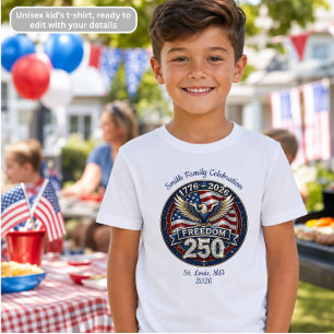 4 juli Patriotisk Frihetsjubileum Familj T Shirt