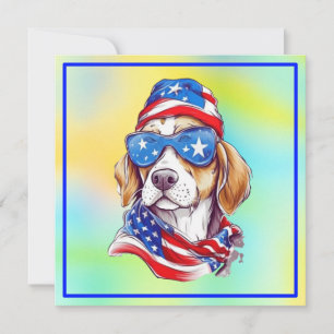 4 juli patriotisk hunddesign  spara datumet