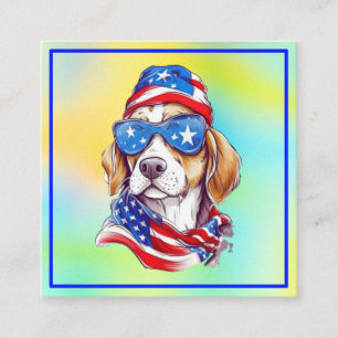 4 juli patriotisk hunddesign  tilläggskort