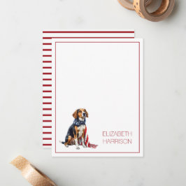 4 juli Patriotisk Jakt Hund Personlig Anteckningskort